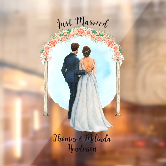 Pas bruid bruidegom Alter Rozen net getrouwde auto Raamsticker (Vel 2)