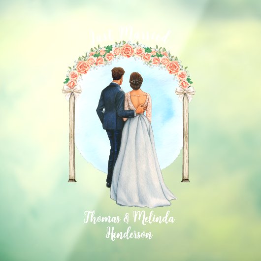 Pas bruid bruidegom Alter Rozen net getrouwde auto Raamsticker (Vel 3)