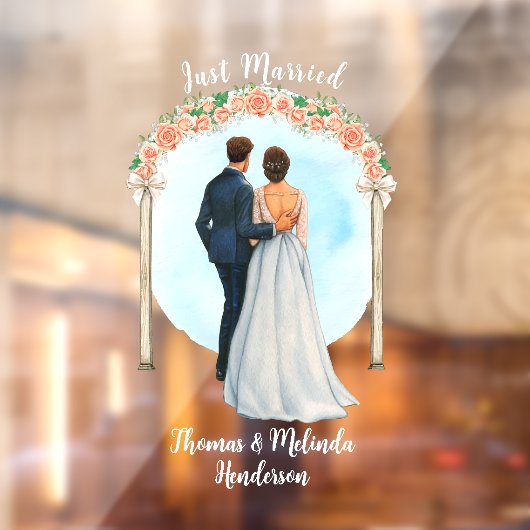 Pas bruid bruidegom Alter Rozen net getrouwde auto Raamsticker (Vel 2)