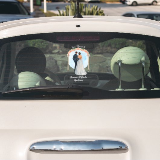 Pas bruid bruidegom Alter Rozen net getrouwde auto Raamsticker