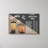 Pas Bubble Tea Boba Donut Prijs Grafiek Canvas Afdruk (Voorkant)