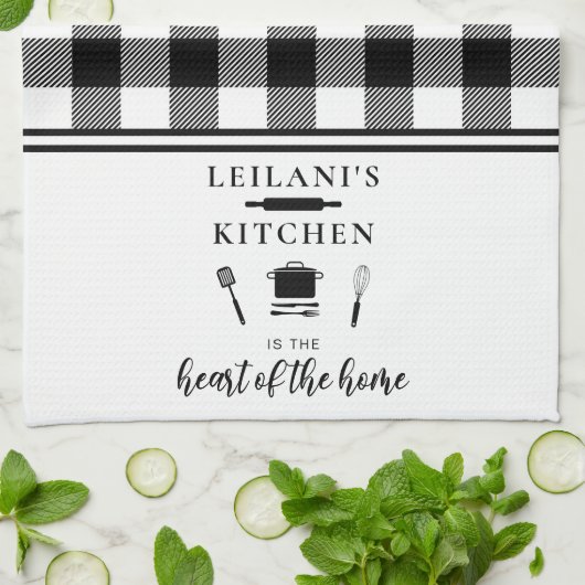 Pas Buffalo Pset Kitchen Heart Home White aan Theedoek (Gevouwen)