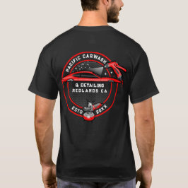 Pas Carwash Detailer voor- en achterontwerp aan T-shirt