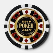 Pas Casino Poker Chip Las Vegas - Rood / Goud (Voorkant)
