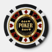 Pas Casino Poker Chip Las Vegas - Rood / Goud (Achterkant)