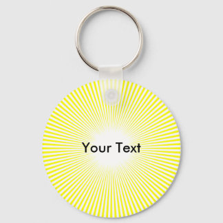 Pas cirkelstralen van het Centrum Keyring geel aan Sleutelhanger