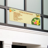 Pas Citrus Te Koop Fruitkraam Bedrijf Aan Spandoek (Buitenkant Gebouw)