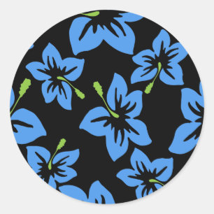 Pas coole Hawaii bloemen aan Ronde Sticker