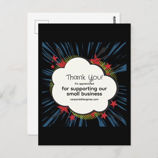 Pas "Dank u" aan met "zappy"-achtergrond Briefkaart (Voorkant / Achterkant)