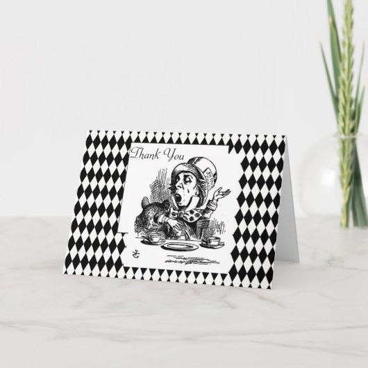 Pas dank u Gekke Hoedenmaker aan Bedankkaart (Voorkant)