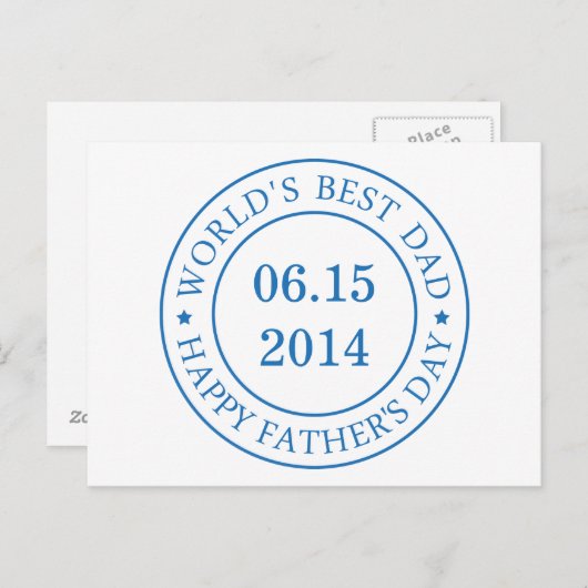 Pas  datum aan - Tevreden Vaderdag Briefkaart (Voorkant / Achterkant)