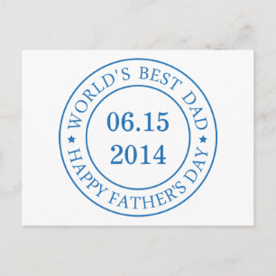 Pas  datum aan - Tevreden Vaderdag Briefkaart