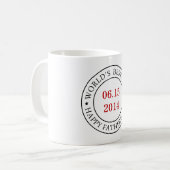 Pas datum aan - Tevreden Vaderdag Koffiemok (Voorkant links)