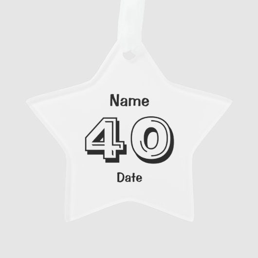 Pas de 40e verjaardag van het Ornament Gag-cadeaut (achterkant)