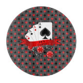 Pas de 4 Aces Red Card-sleuven aan op grijs Snijplank (Voorkant)