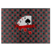 Pas de 4 Aces Red Card-sleuven aan op grijs Snijplank (Voorkant)