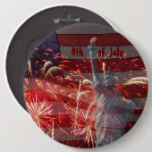 Pas de 4e dag van de Onafhankelijkheidsdag van jul Ronde Button 6,0 Cm (Voorkant /achterkant)