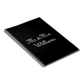 Pas de achternaam van Couple aan, Mr. & Mrs Black Notitieboek (Rechterzijde)