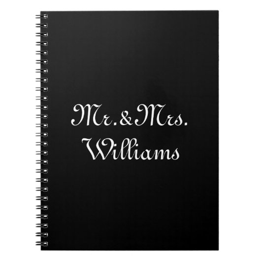 Pas de achternaam van Couple aan, Mr. & Mrs Black Notitieboek (Voorkant)