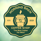 Pas de algemene bedrijfsgevel van een koffiezaak a raamsticker (Vel 3)