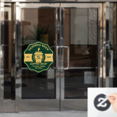 Pas de algemene gevel van een koffiezaak aan raamsticker (Kantoordeur)
