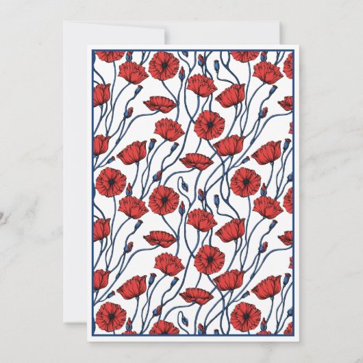 Pas De Baby Dieren Bij Poppy Bloemen Baby Shower Kaart (Achterkant)