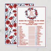 Pas De Baby Dieren Bij Poppy Bloemen Baby Shower  Kaart (Voorkant / Achterkant)