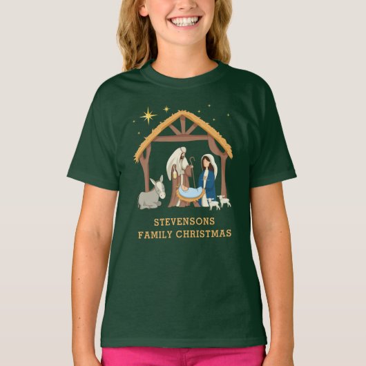 Pas de Baby van de Familie met Kerstmis in een Man T-shirt (Voorkant)