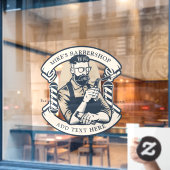Pas de bedrijfsvoorkant van de herenkapper aan raamsticker (Cafe Raam)