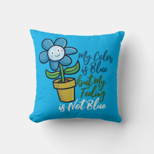 Pas de Blauwe Bloem in een Sierkussen van de pot a
