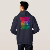 Pas de blauwe Sjabloon van de Logo Navy Blue van h Hoodie (Achterkant volledig)