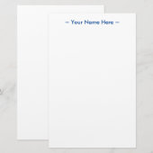 pas de blauwe witte tekst van de veranderingsnaam  briefpapier (Voorkant / Achterkant)