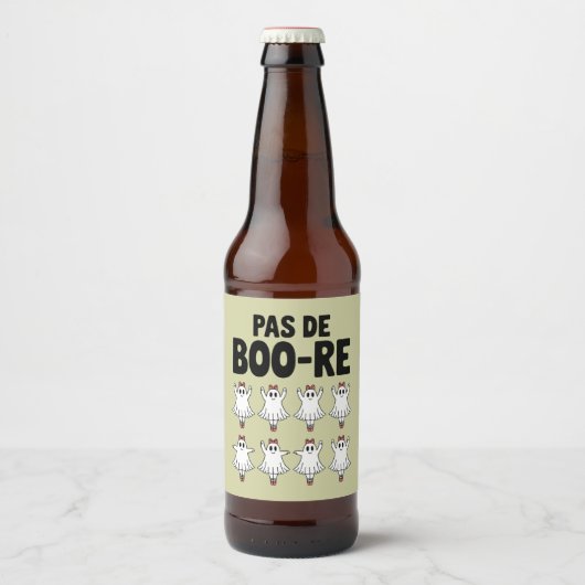 Pas de Boo-re Ballerina Ghost Halloween Spooky Bier Etiket (Voorkant)