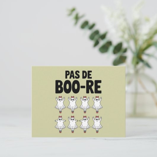 Pas de Boo-re Ballerina Ghost Halloween Spooky Briefkaart (Staand voorkant)