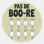 Pas de Boo-re Ballerina Ghost Halloween Spooky Ronde Sticker (Voorkant)