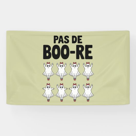 Pas de Boo-re Ballerina Ghost Halloween Spooky Spandoek (Horizontaal)