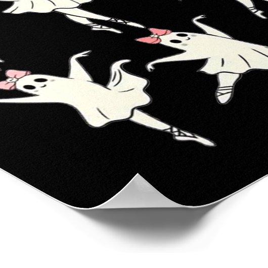 Pas De Boo-rée Ballet Coquette Danser Ghost Spooky Poster (Hoek)