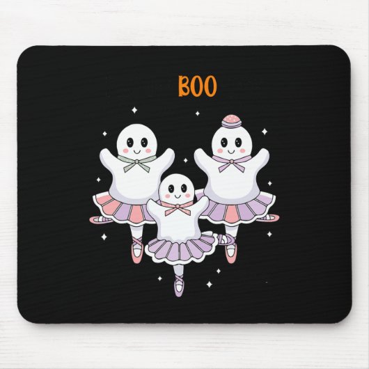 Pas De Boo-rée Balletdanser Spooky Ghost Hallowee Muismat (Voorkant)