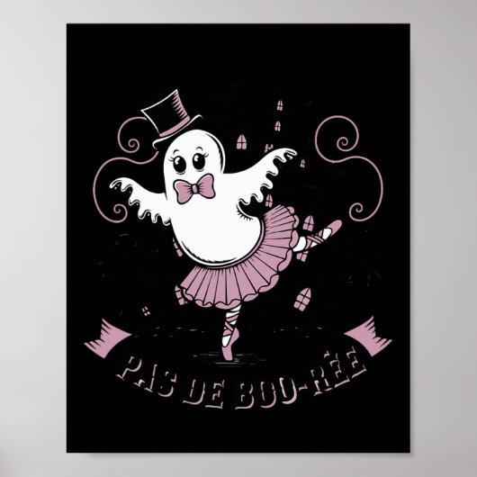 Pas De Boo-rée Balletdanser Spooky Ghost Hallowee Poster (Voorkant)