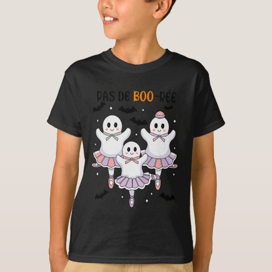 Pas De Boo-rée Balletdanser Spooky Ghost Hallowee T-shirt (Voorkant)