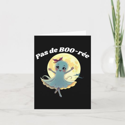 Pas De Boo-rée Funny Ballet Ghost Halloween Dance Kaart (Voorkant)