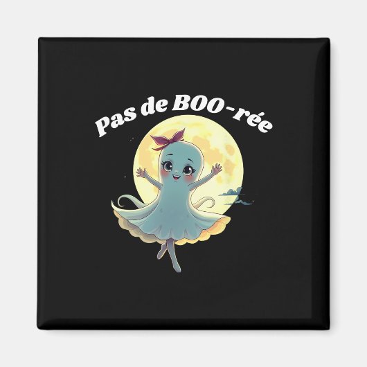 Pas De Boo-rée Funny Ballet Ghost Halloween Dance Magneet (Voorkant)