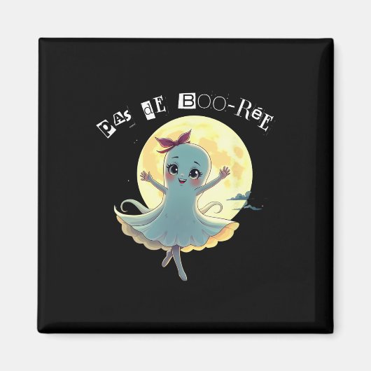 Pas De Boo-rée Funny Ballet Ghost Halloween Dance Magneet (Voorkant)
