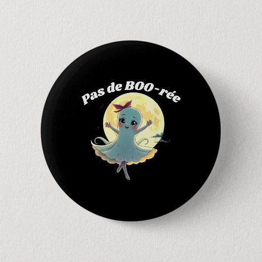 Pas De Boo-rée Funny Ballet Ghost Halloween Dance Ronde Button 5,7 Cm (Voorkant)