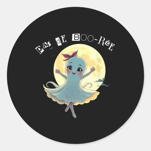 Pas De Boo-rée Funny Ballet Ghost Halloween Dance Ronde Sticker (Voorkant)