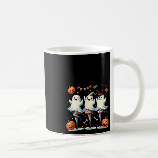 Pas de Boo-rée Funny Ballet Ghosts Halloween Dans Koffiemok (Rechts)