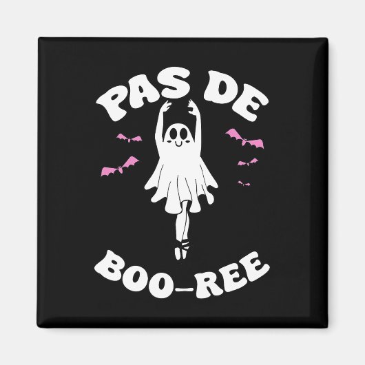 Pas de Boo-rée Funny Ballet Ghosts Halloween Dans Magneet (Voorkant)