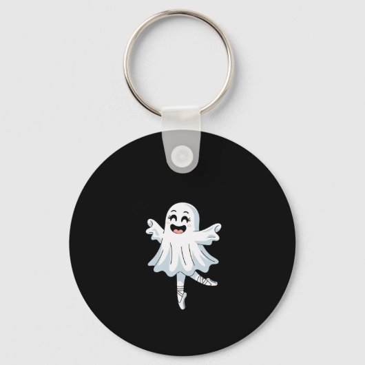 Pas de Boo-rée Funny Ballet Ghosts Halloween Dans Sleutelhanger (Voorkant)