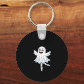 Pas de Boo-rée Funny Ballet Ghosts Halloween Dans Sleutelhanger (Voorkant)