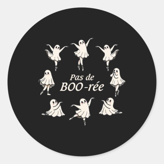 Pas de Boo-rée Funny Ballet Spooky Ghosts Dance Ha Ronde Sticker (Voorkant)